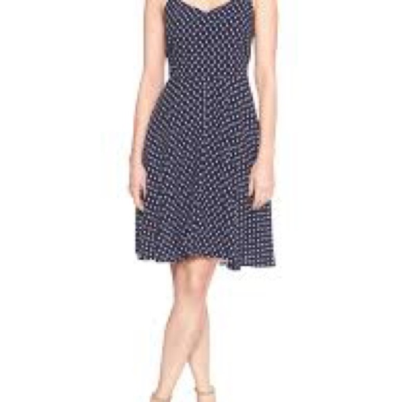 Gap | Navy Polka Dot Fit and Flare Mini Dress - Picture 2 of 13